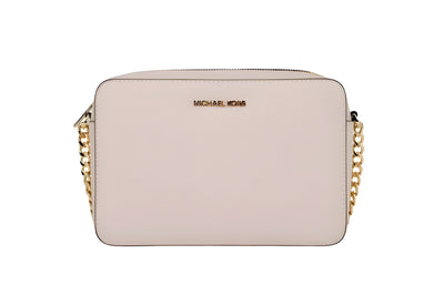 Geantă de umăr Michael Kors din piele Saffiano, model East West, cu 2 buzunare tip fanta