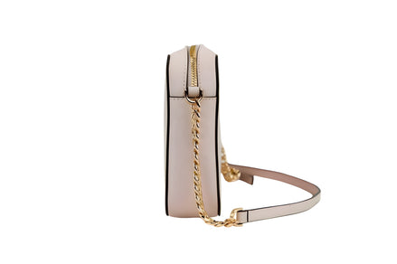 Geantă de umăr Michael Kors din piele Saffiano, model East West, cu 2 buzunare tip fanta