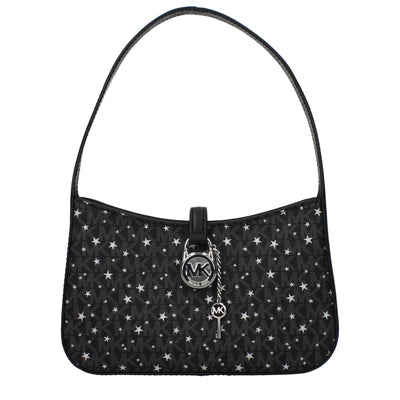 Geantă de mână Michael Kors neagră din material textil