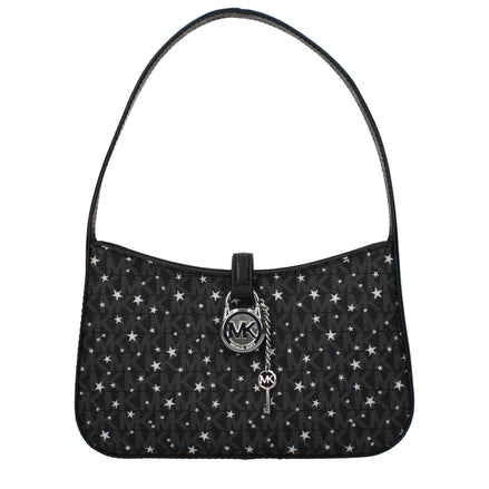 Geantă de mână Michael Kors neagră din material textil