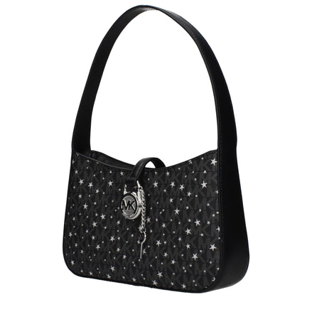 Geantă de mână Michael Kors neagră din material textil