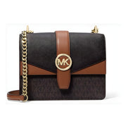 Geantă crossbody Michael Kors maro din canvas Greenwich