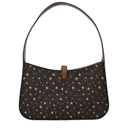 Geantă Michael Kors din material textil maro