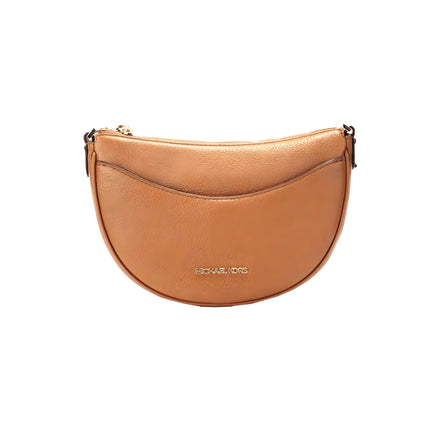 Michael Kors Dover Small Luggage Pebbled Leather Half Moon Crossbody Bag