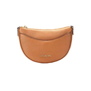 Michael Kors Dover Small Geantă crossbody half moon din piele texturată Luggage