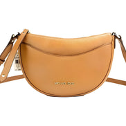 Michael Kors Dover Small Geantă crossbody half moon din piele texturată Luggage