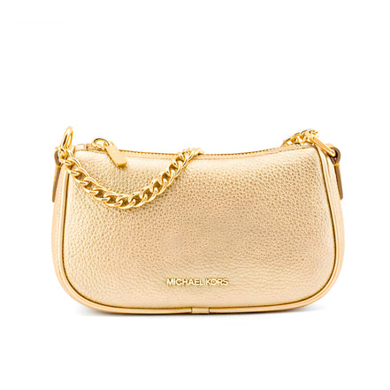 Geantă de umăr din piele aurie Michael Kors