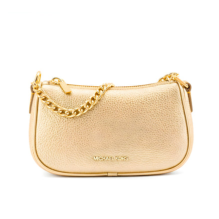 Geantă de umăr din piele aurie Michael Kors