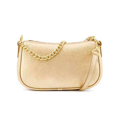 Geantă de umăr din piele aurie Michael Kors