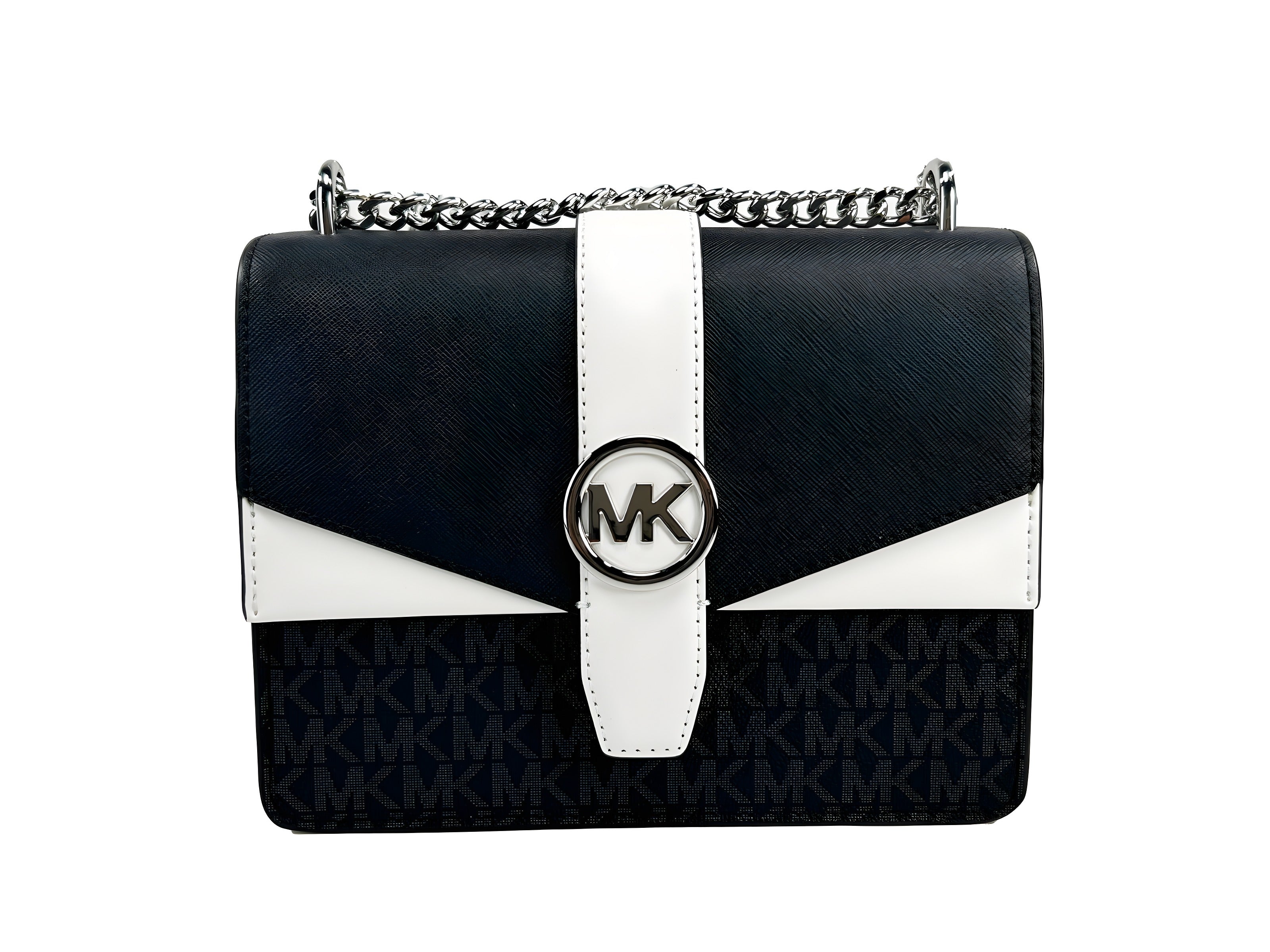 Geantă crossbody Michael Kors argintie Greenwich mică