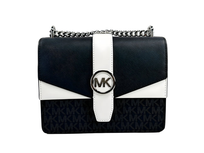 Geantă crossbody Michael Kors argintie Greenwich mică
