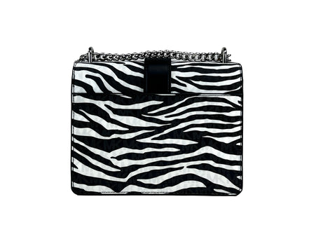 Michael Kors Greenwich Small Print Logo Crossbody Tote Chain Bag Black/White $498