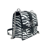 Michael Kors Greenwich Geantă Crossbody Mică cu Imprimeu Logo, Tote cu Lanț, Negru/Alb $498