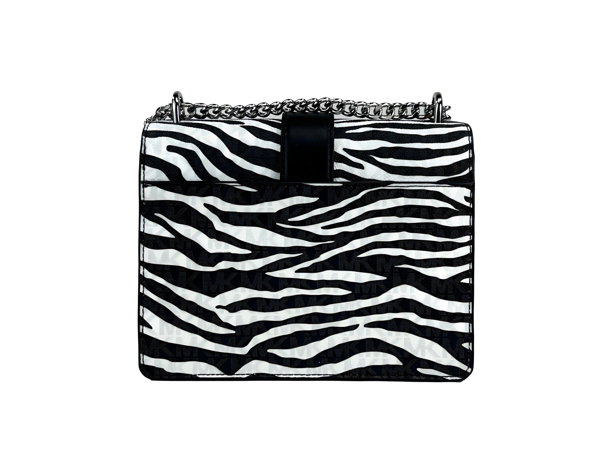 Michael Kors Greenwich Geantă Crossbody Mică cu Imprimeu Logo, Tote cu Lanț, Negru/Alb $498