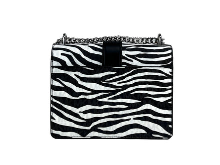 Michael Kors Greenwich Geantă Crossbody Mică cu Imprimeu Logo, Tote cu Lanț, Negru/Alb $498