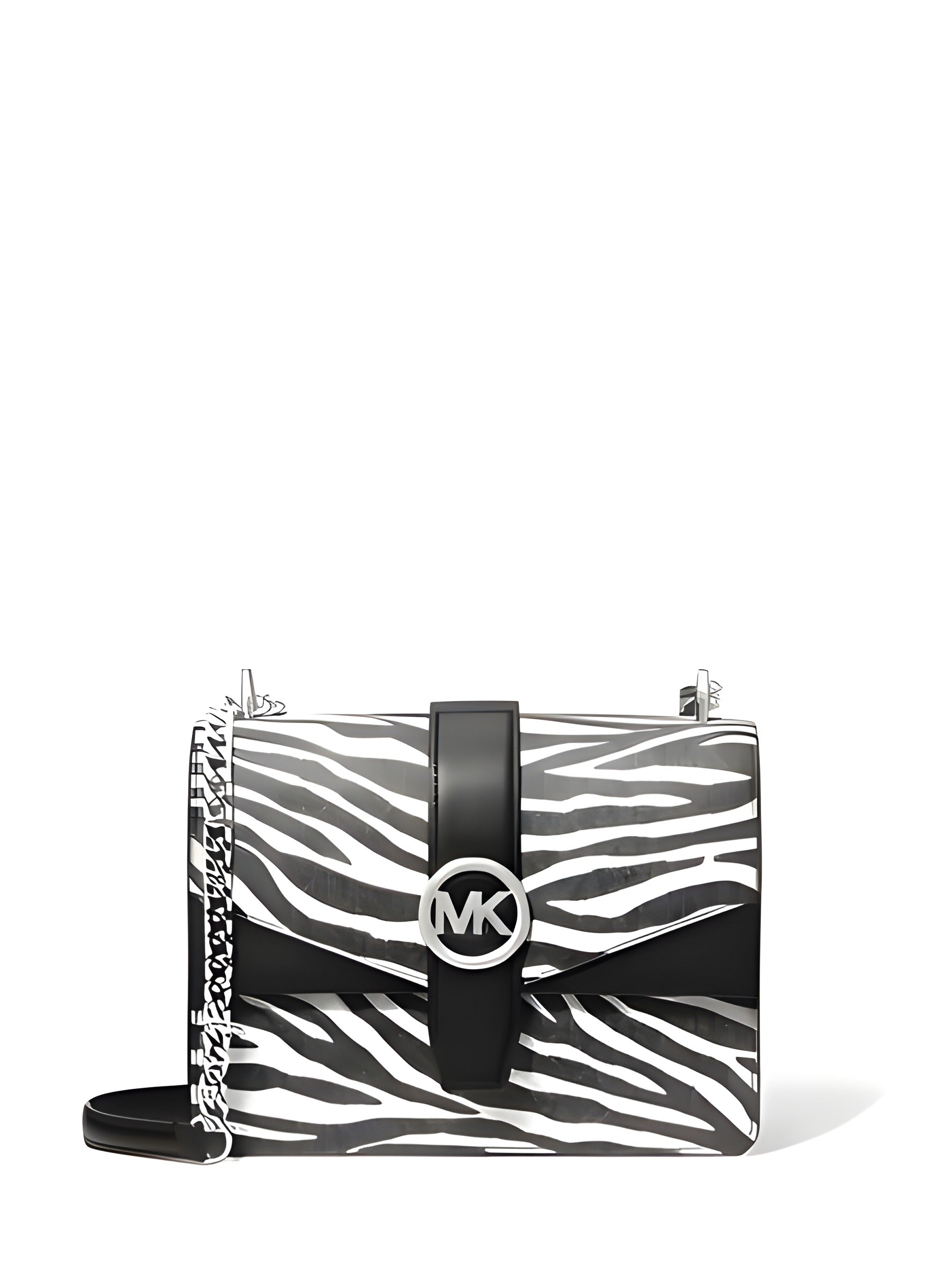 Michael Kors Greenwich Geantă Crossbody Mică cu Imprimeu Logo, Tote cu Lanț, Negru/Alb $498