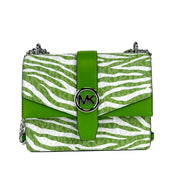 Michael Kors Greenwich Small Print Logo Crossbody Tote Chain Bag  Jungle Green $498