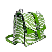 Michael Kors Greenwich Small Print Logo Crossbody Tote Chain Bag  Jungle Green $498