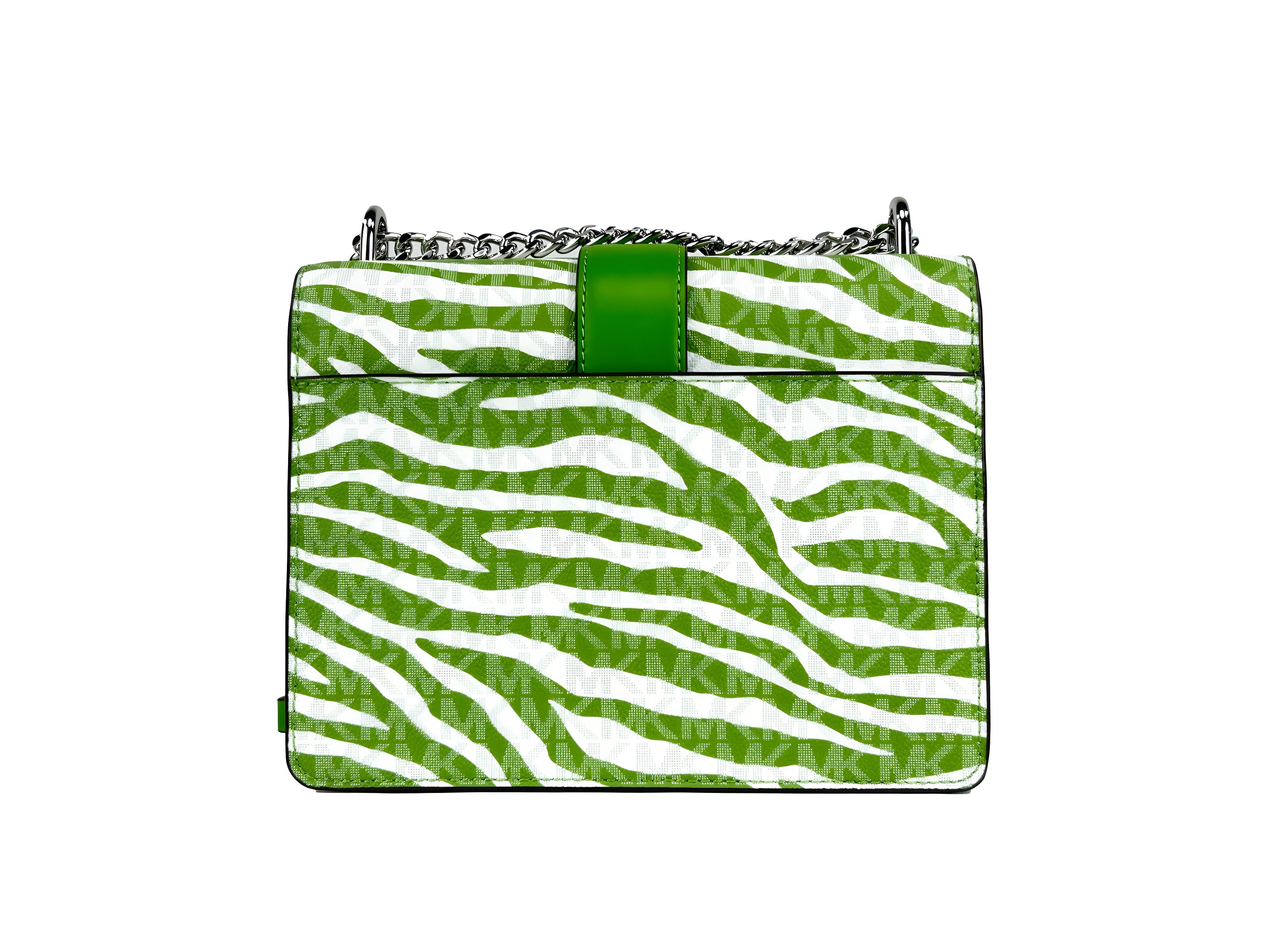 Michael Kors Greenwich Small Print Logo Crossbody Tote Chain Bag  Jungle Green $498