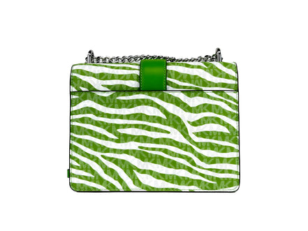 Michael Kors Greenwich Small Print Logo Crossbody Tote Chain Bag  Jungle Green $498