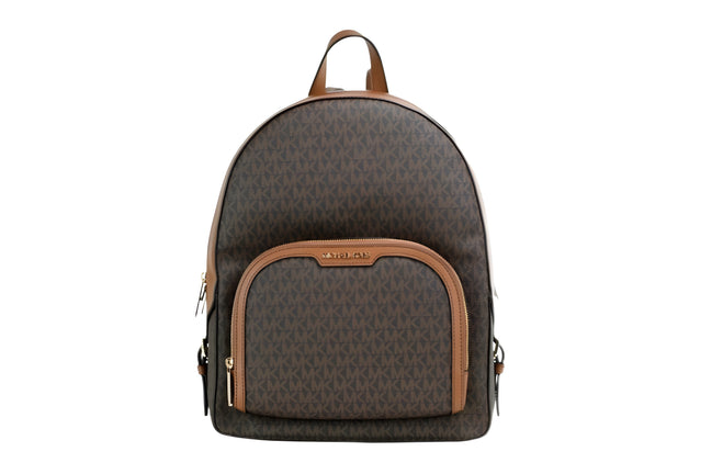 Rucsac Michael Kors Jaycee, mărime mare, maro, din PVC cu monogramă
