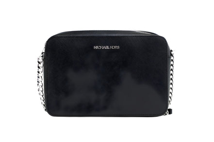 Michael Kors Jet Set Geantă Crossbody din Piele Saffiano Neagră Mare Est-Vest