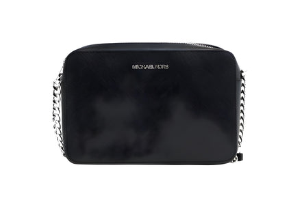 Michael Kors Jet Set Geantă Crossbody din Piele Saffiano Neagră Mare Est-Vest