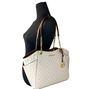 Michael Kors Jet Set Travel Large Logo Tote Vanilla