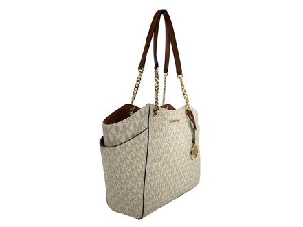 Michael Kors Jet Set Travel Large Logo Tote Vanilla