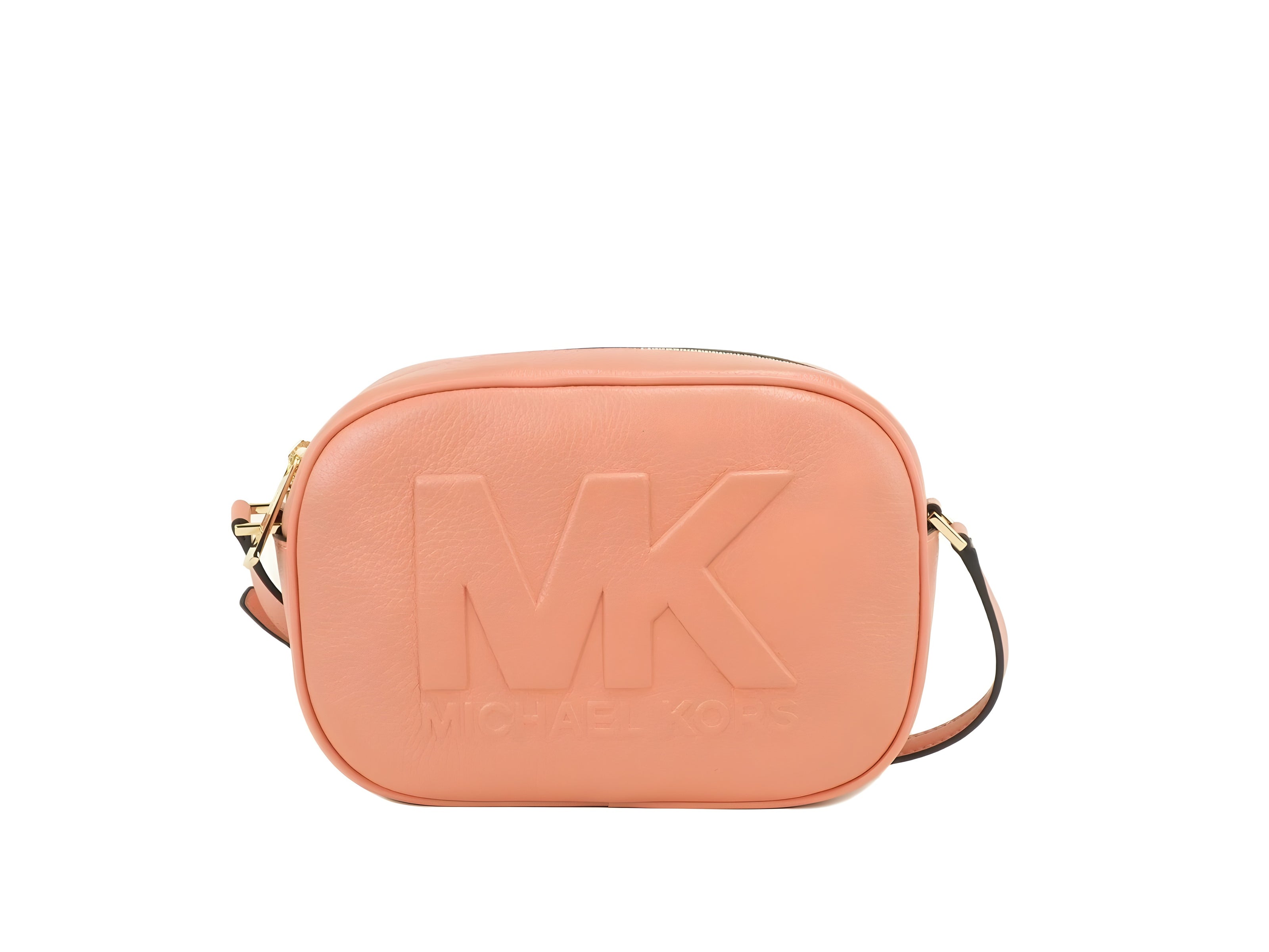 Geantă crossbody Michael Kors Jet Set Travel Medium Sherbert Leather Oval Camera
