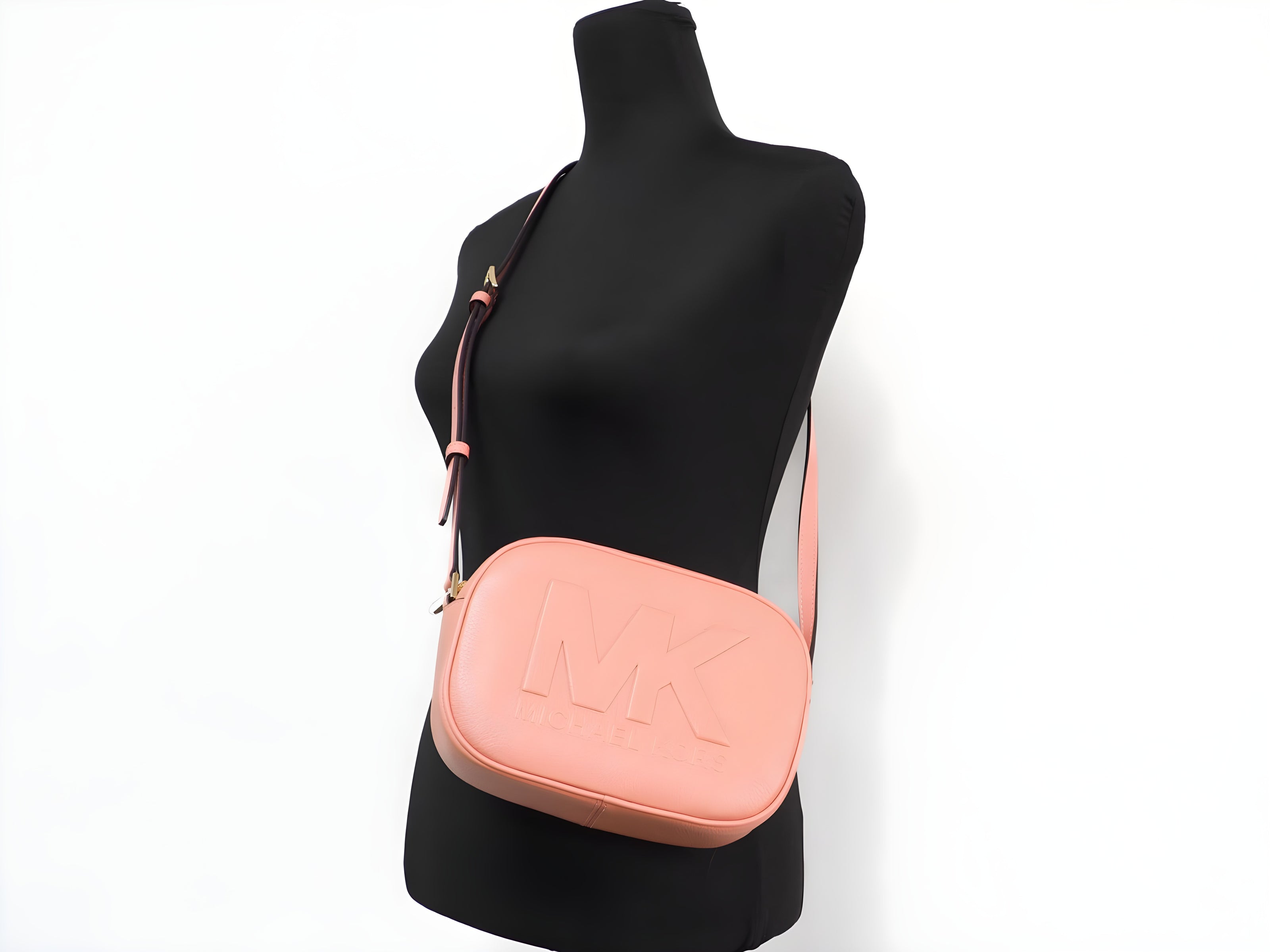 Geantă crossbody Michael Kors Jet Set Travel Medium Sherbert Leather Oval Camera