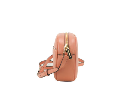 Geantă crossbody Michael Kors Jet Set Travel Medium Sherbert Leather Oval Camera