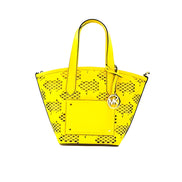 Geantă tip Tote Michael Kors Kimber, mică, din piele, cu fermoar, 2 în 1, nuanța Daffodil