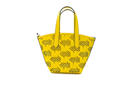 Geantă tip Tote Michael Kors Kimber, mică, din piele, cu fermoar, 2 în 1, nuanța Daffodil