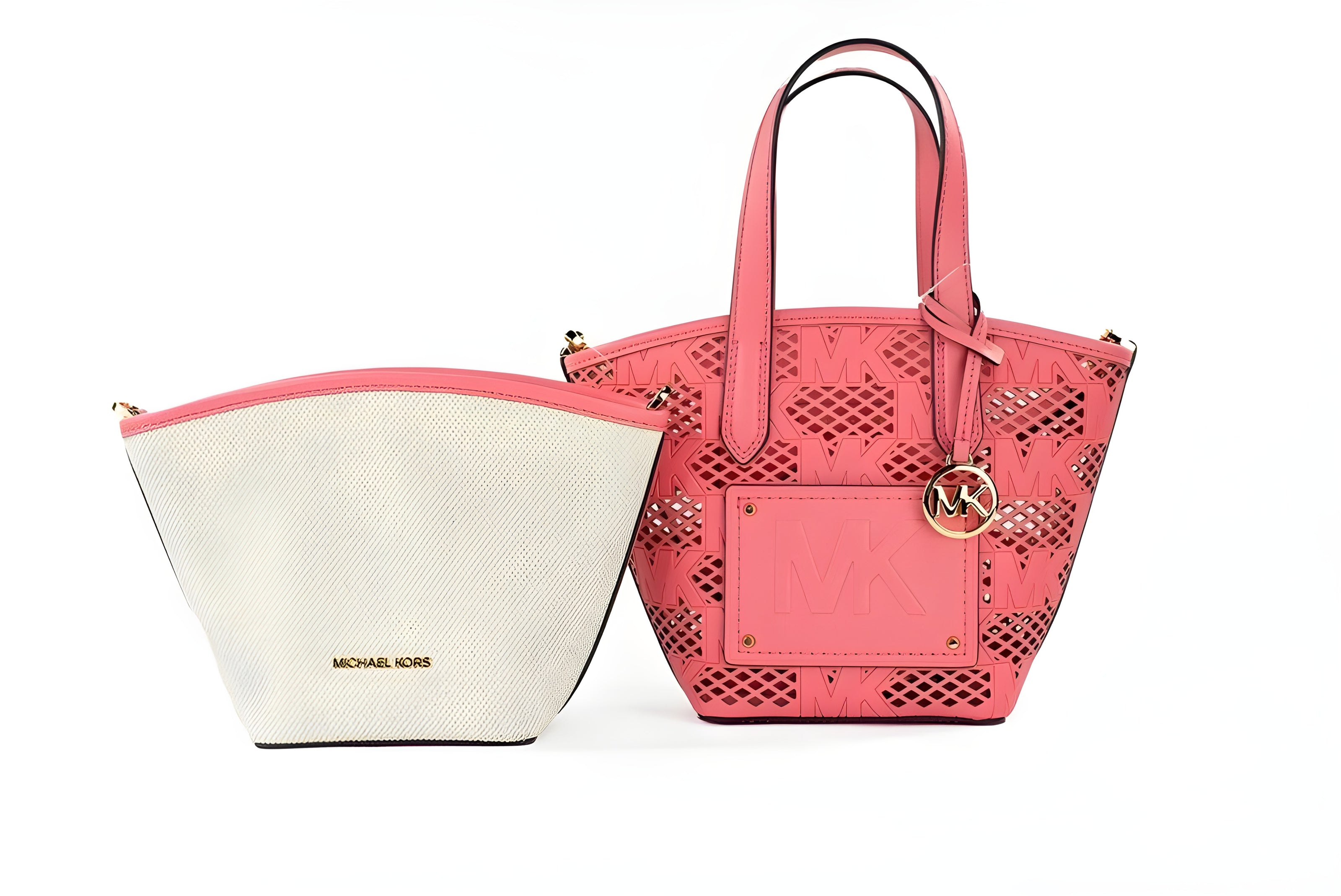 Michael Kors Kimber Small Tea Rose Leather 2-In-1 Zip Tote