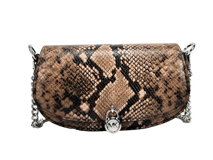 Geantă crossbody messenger mică din piele de șarpe Michael Kors Mila