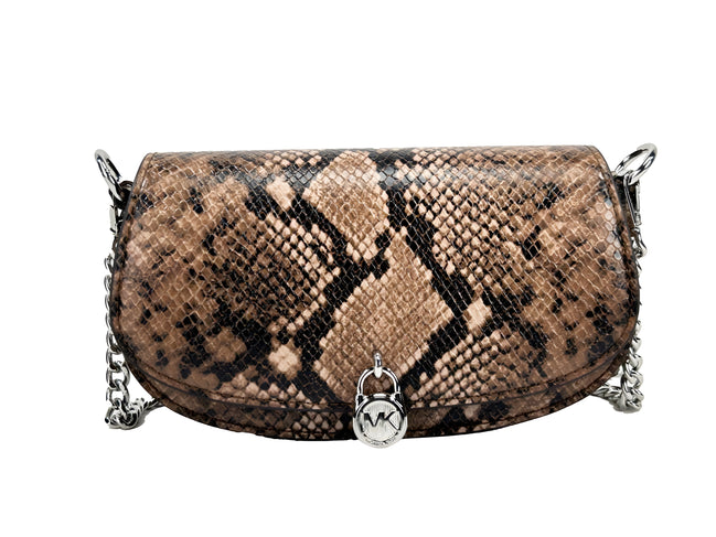 Geantă crossbody messenger mică din piele de șarpe Michael Kors Mila