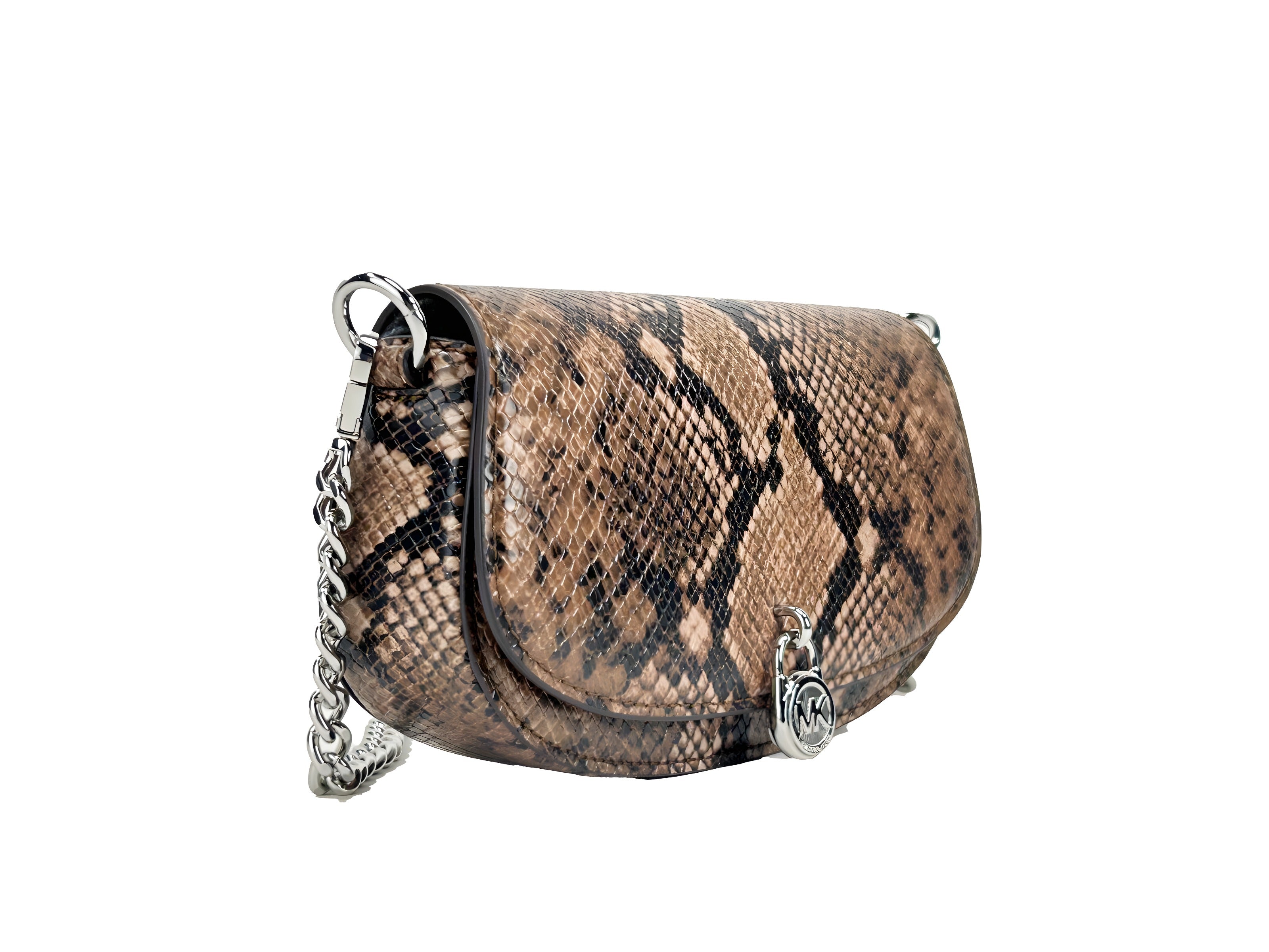 Geantă crossbody messenger mică din piele de șarpe Michael Kors Mila