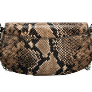 Geantă crossbody messenger mică din piele de șarpe Michael Kors Mila