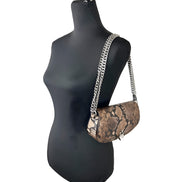 Geantă crossbody messenger mică din piele de șarpe Michael Kors Mila