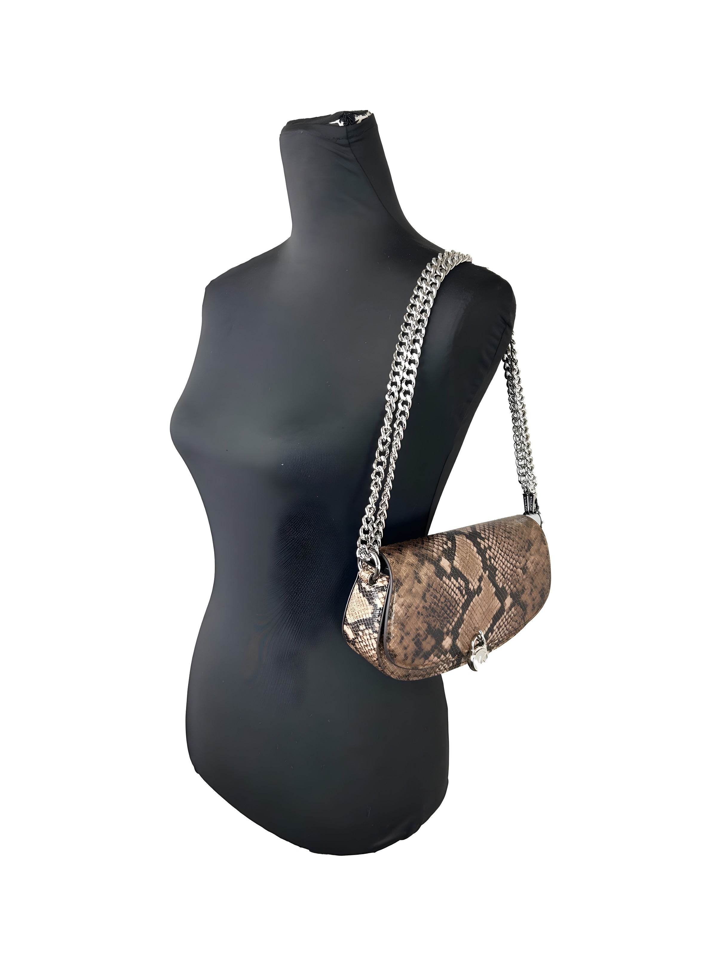 Geantă crossbody messenger mică din piele de șarpe Michael Kors Mila