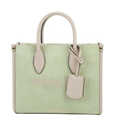 Michael Kors Mirella Geantă shopper crossbody mică din pânză Powder Blush