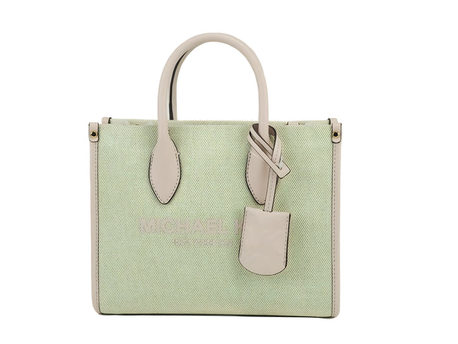 Michael Kors Mirella Geantă shopper crossbody mică din pânză Powder Blush