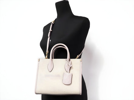 Michael Kors Mirella Geantă shopper crossbody mică din pânză Powder Blush