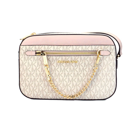 Geantă crossbody Michael Kors bej cu lanț