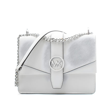 Geantă de umăr Michael Kors albă din piele