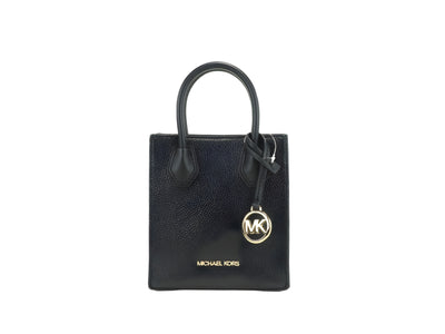 Michael Kors Leather XS Mercer Crossbody Black Solid
