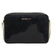 Michael Kors Black Saffiano Leather Jet Set Crossbody Bag