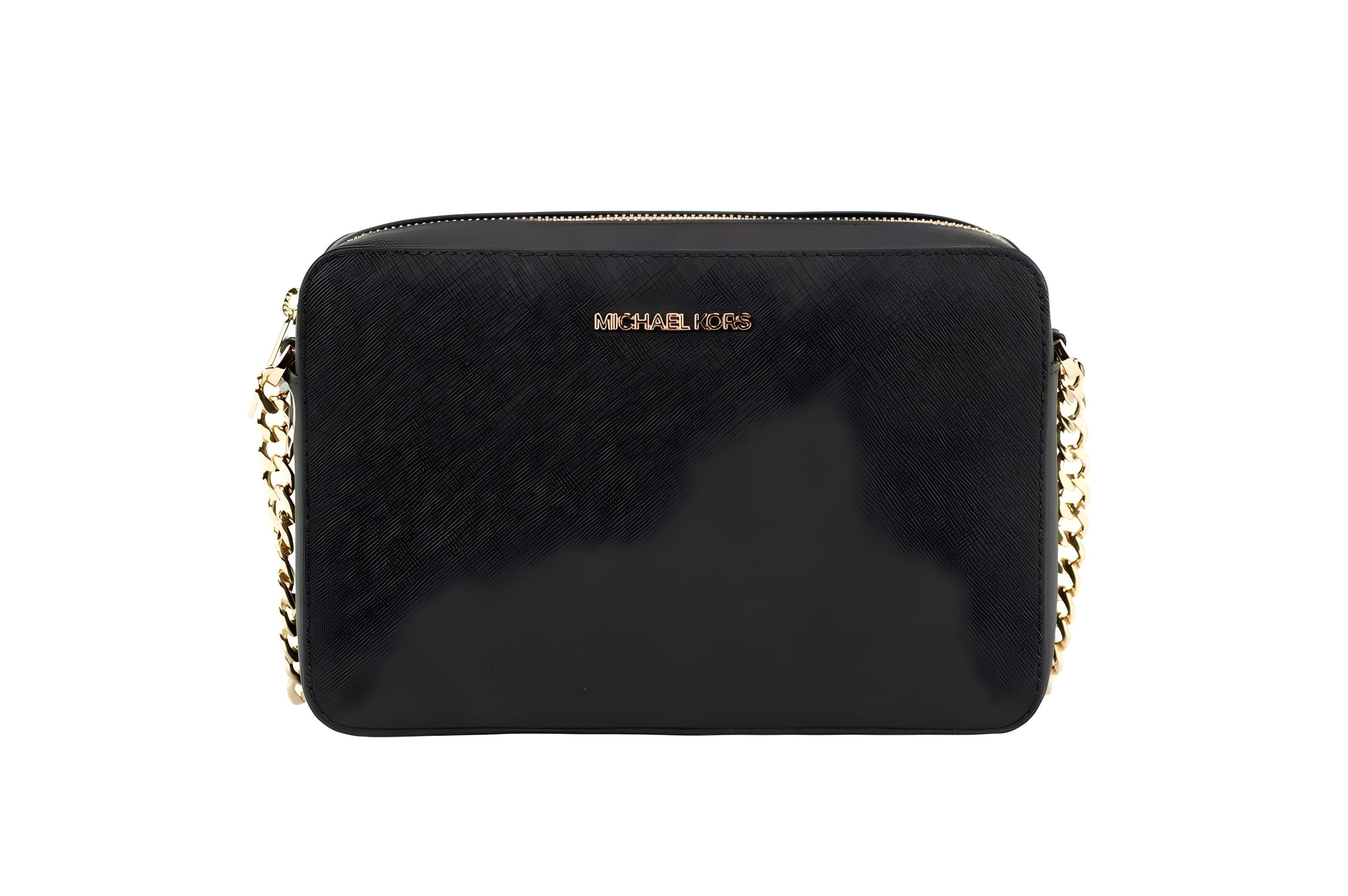 Michael Kors Black Saffiano Leather Jet Set Crossbody Bag