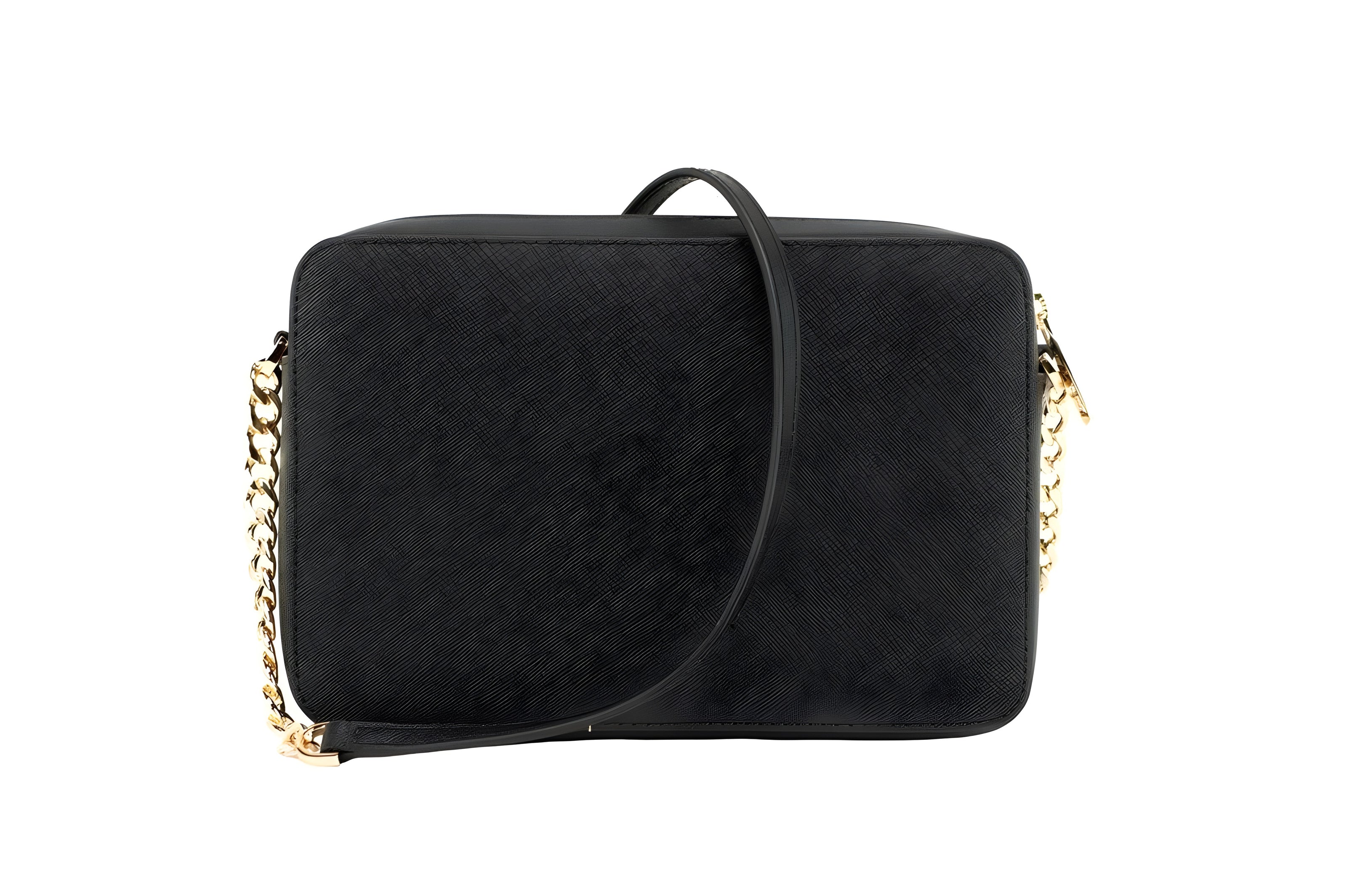Michael Kors Black Saffiano Leather Jet Set Crossbody Bag